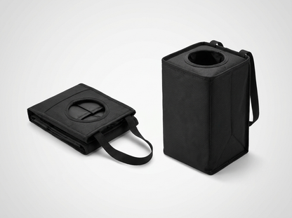 Cubo de basura para coche plegado y desplegado